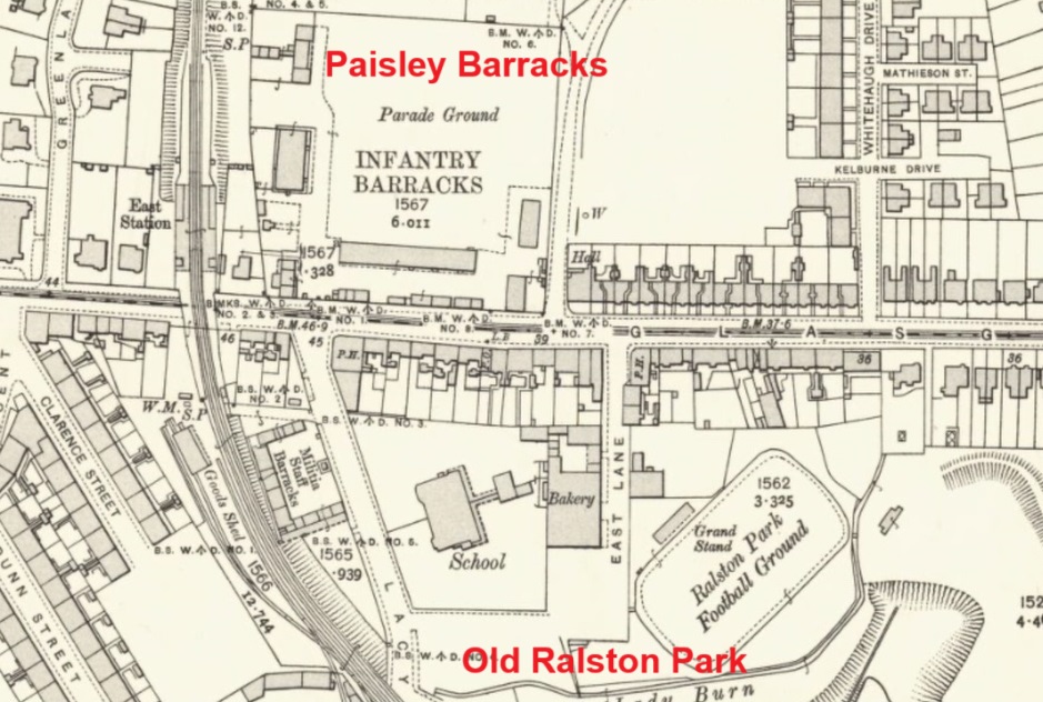 Paisley - Barracks : Map credit National Library of Scotland